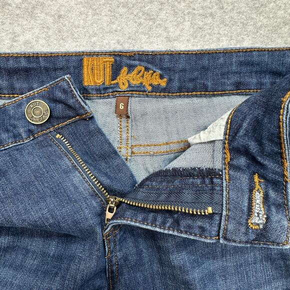 Kut From The Kloth Jeans Straight Leg WMNS 6 Med Wash Mid Rise KP9065MA2 Casual - Picture 3 of 11